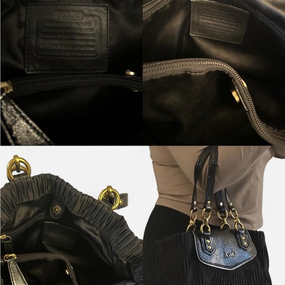Coach Ashley Gathered Satin Carryall Tote / Satchel